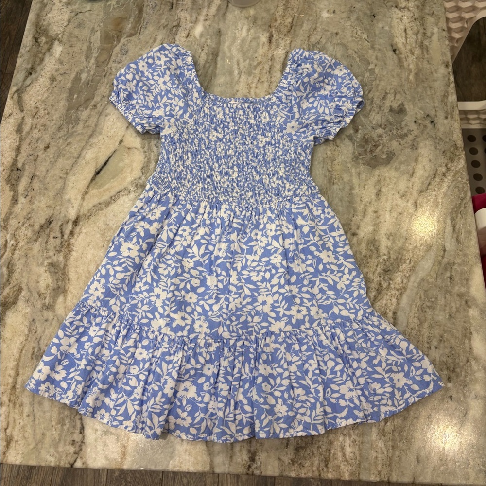 GB girls blue and white floral dress 5T